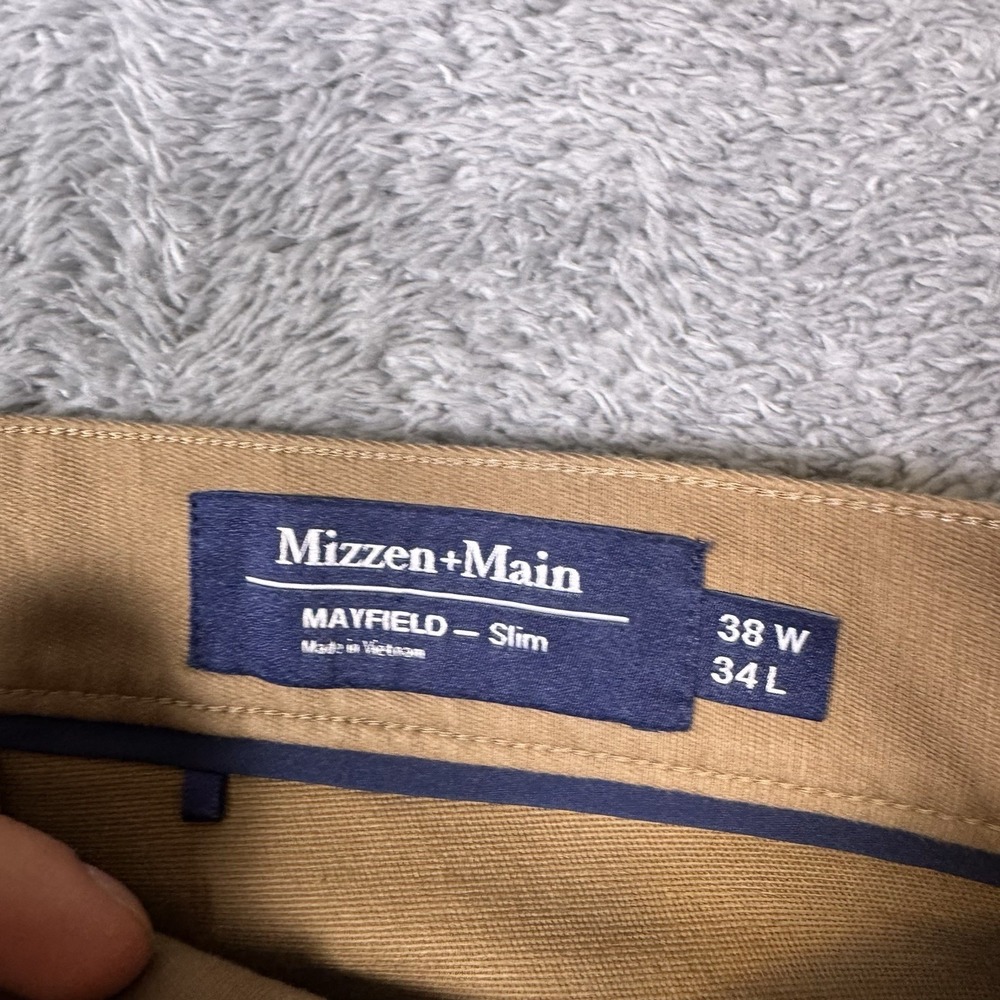 Mizzen + Main Pants Mens 38x31 Mayfield 5 Pocket Mocha Brushed Twill $168 - Picture 7 of 16